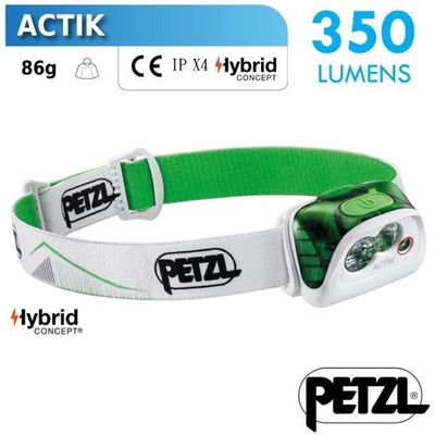 【Petzl】 ACTIK 超輕量高亮度頭燈(350流明.IPX4防水).LED頭燈.電子燈/E099FA02 綠