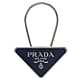 PRADA 經典大三角LOGO金屬精緻鑰匙圈 (海軍藍) product thumbnail 1