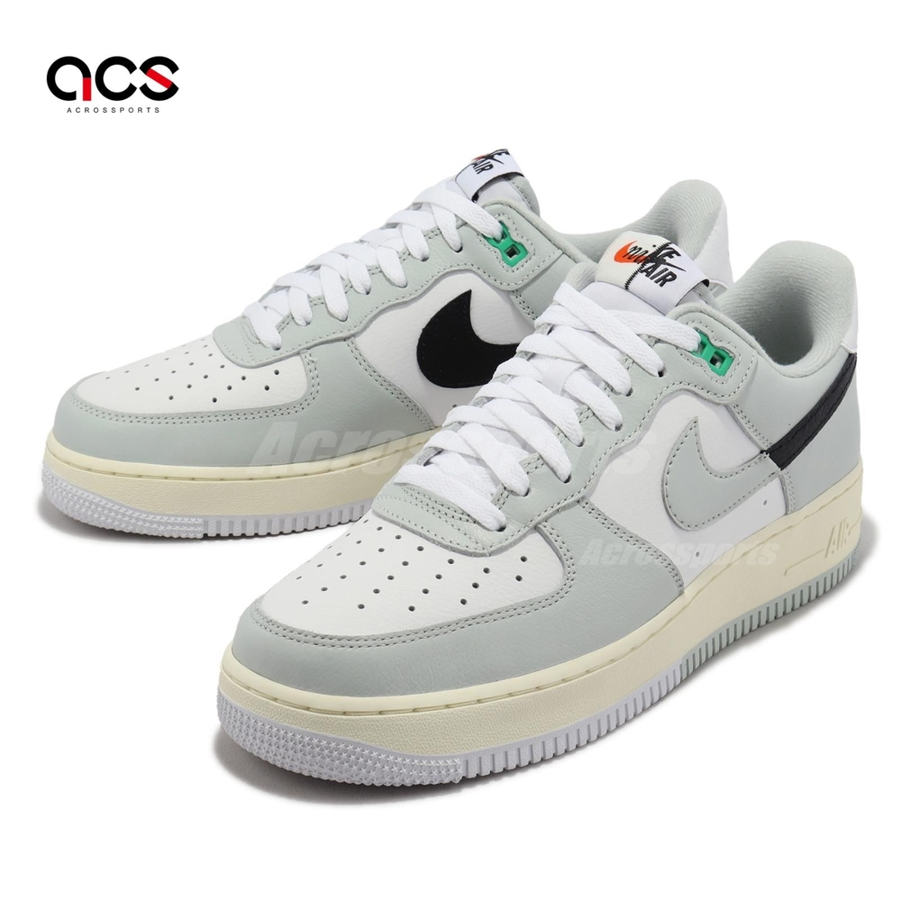 Nike 休閒鞋Air Force 1 07 LV8 男鞋女鞋白灰AF1 皮革撞色DZ2522-001