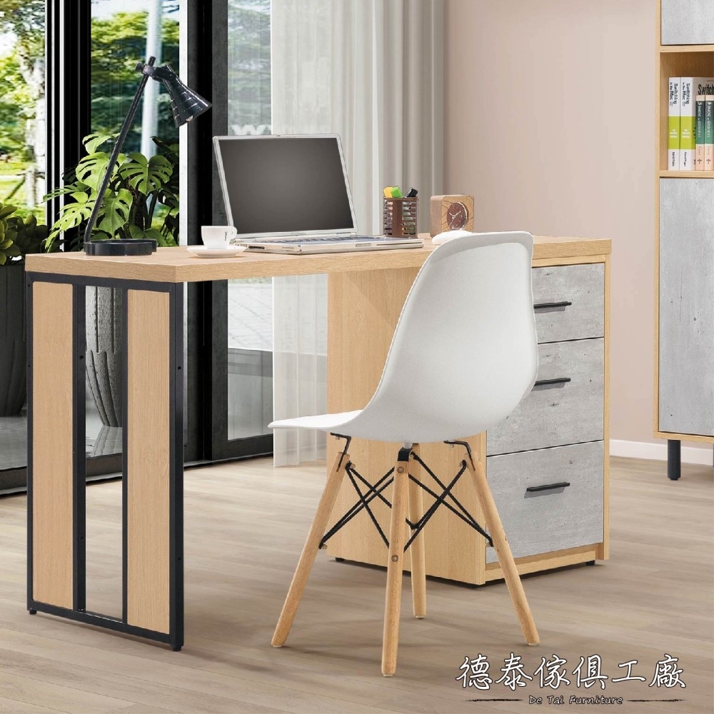 WAKUHOME 瓦酷家具 MOLY清水模2.7尺掀鏡台(含椅)-80x42x76cm