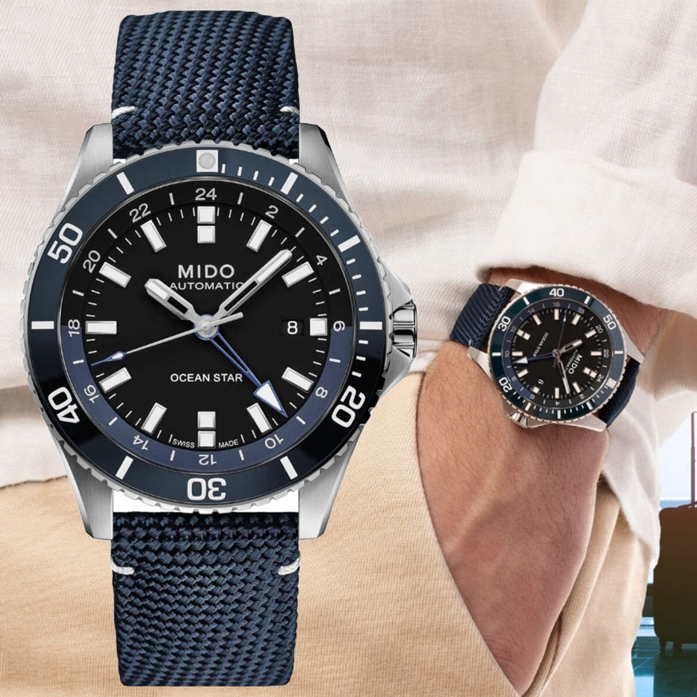 MIDO美度 官方授權經銷商M3 OCEAN STAR海洋之星 GMT潛水機械腕錶 44mm/M0266291705100