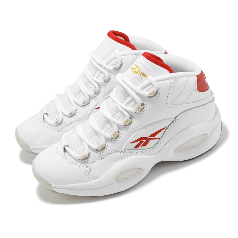 Reebok 籃球鞋 Question Mid Dr J 男鞋 白 紅 緩震 Iverson 運動鞋 GX0230