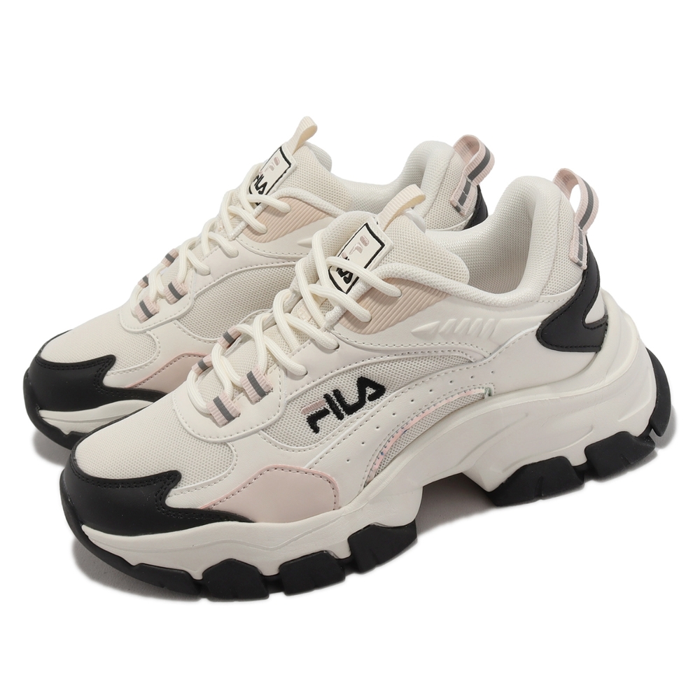 Fila 休閒鞋 Filament 女鞋 米白 奶茶 黑 老爹鞋 復古 厚底 增高 斐樂 5J934X991