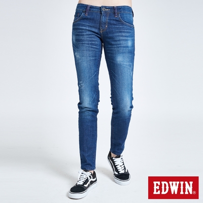 EDWIN EG 紅線窄管牛仔褲-女-中古藍