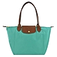 LONGCHAMP LE PLIAGE系列長把再生尼龍摺疊水餃包(中/松石綠) product thumbnail 1