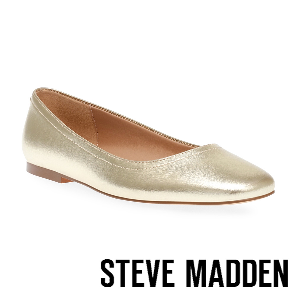 STEVE MADDEN-IRYNA 皮革平底娃娃鞋-金色