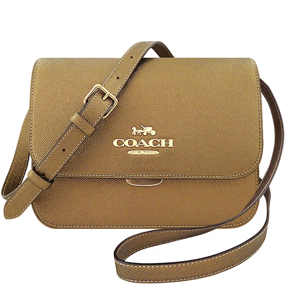 COACH Brynn 金色防刮皮革方形斜背包-大型| COACH | Yahoo奇摩購物中心