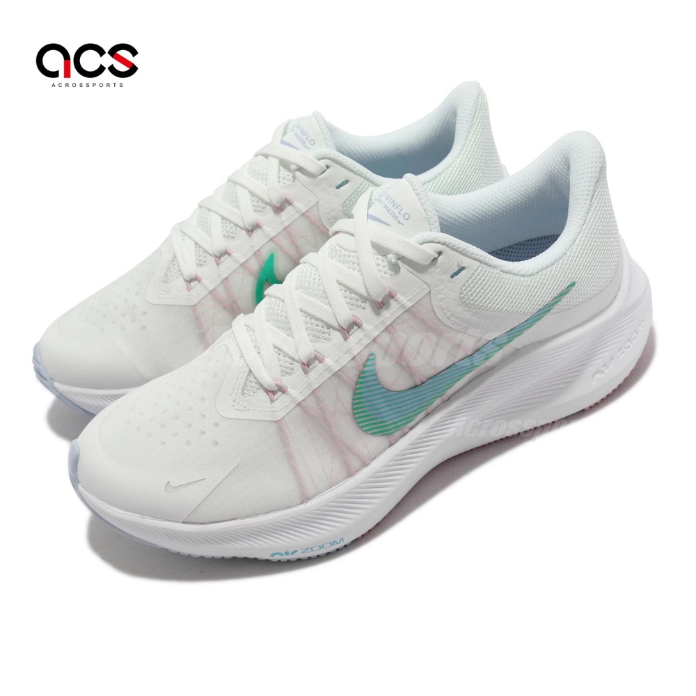 Nike 慢跑鞋 W Zoom Winflo 8 女鞋 氣墊 運動鞋 白 綠 CW3421105