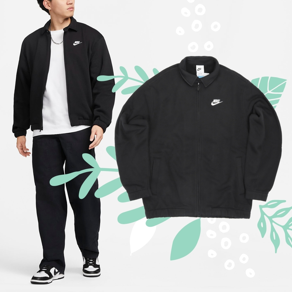 Nike 外套 NSW Jacket 男款 黑 內磨毛 休閒 長袖 襯衫領 棉質 棉長袖 DX0540-010