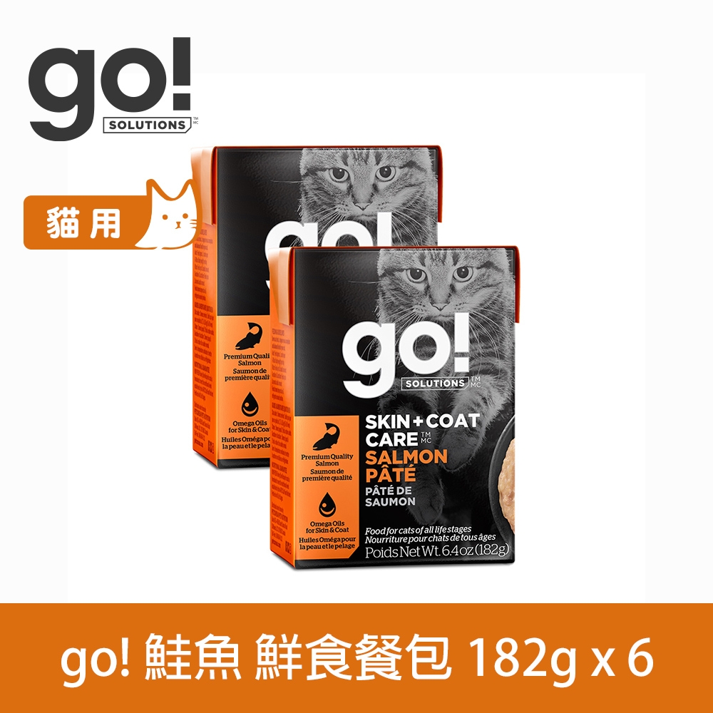 go! 豐醬野生鮭魚 182g 6件組 鮮食利樂貓餐包 (主食罐 鮭魚)