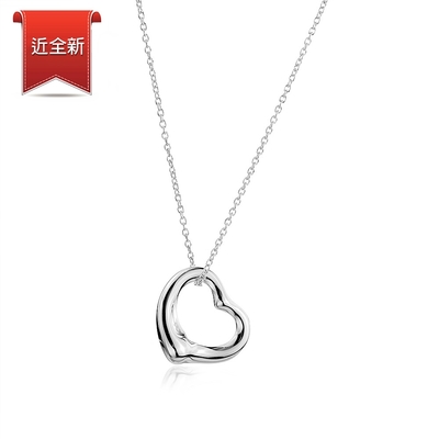 二手品 tiffany&co. 經典愛心墜飾925純銀項鍊-16mm