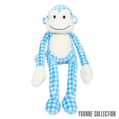 Yvonne Collection 猴子造型小抱枕-藍格
