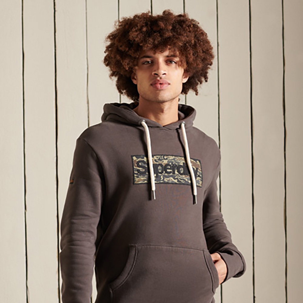 SUPERDRY 男裝 長袖 帽T CL AC POCKET HOOD Tois 墨綠/灰