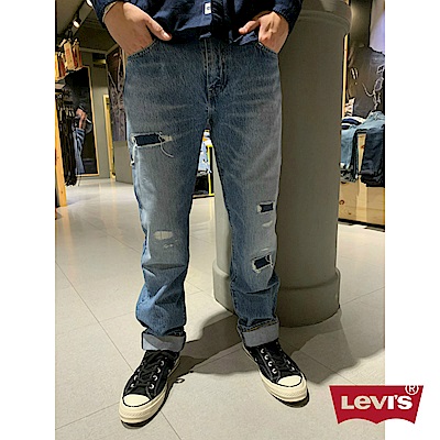 Levis 男款 上寬下窄 502 Taper牛仔長褲 補丁破壞