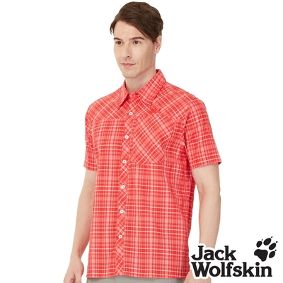 【Jack wolfskin 飛狼】男 防蚊抗UV排汗短袖襯衫『紅』