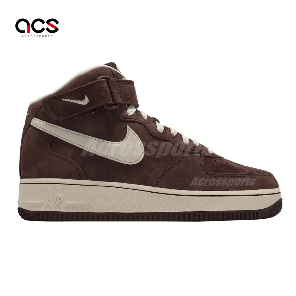 Nike 休閒鞋Air Force 1 Mid 07 QS 男鞋女鞋巧克力咖啡色AF1 高筒麂皮