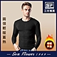 保暖衣Sun Flower三花 急暖輕著男圓領衫.發熱衣_黑 product thumbnail 1