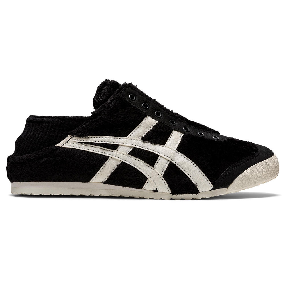 Onitsuka Tiger】鬼塚虎-黑底絨毛白虎爪紋MEXICO 66 PARATY 休閒鞋