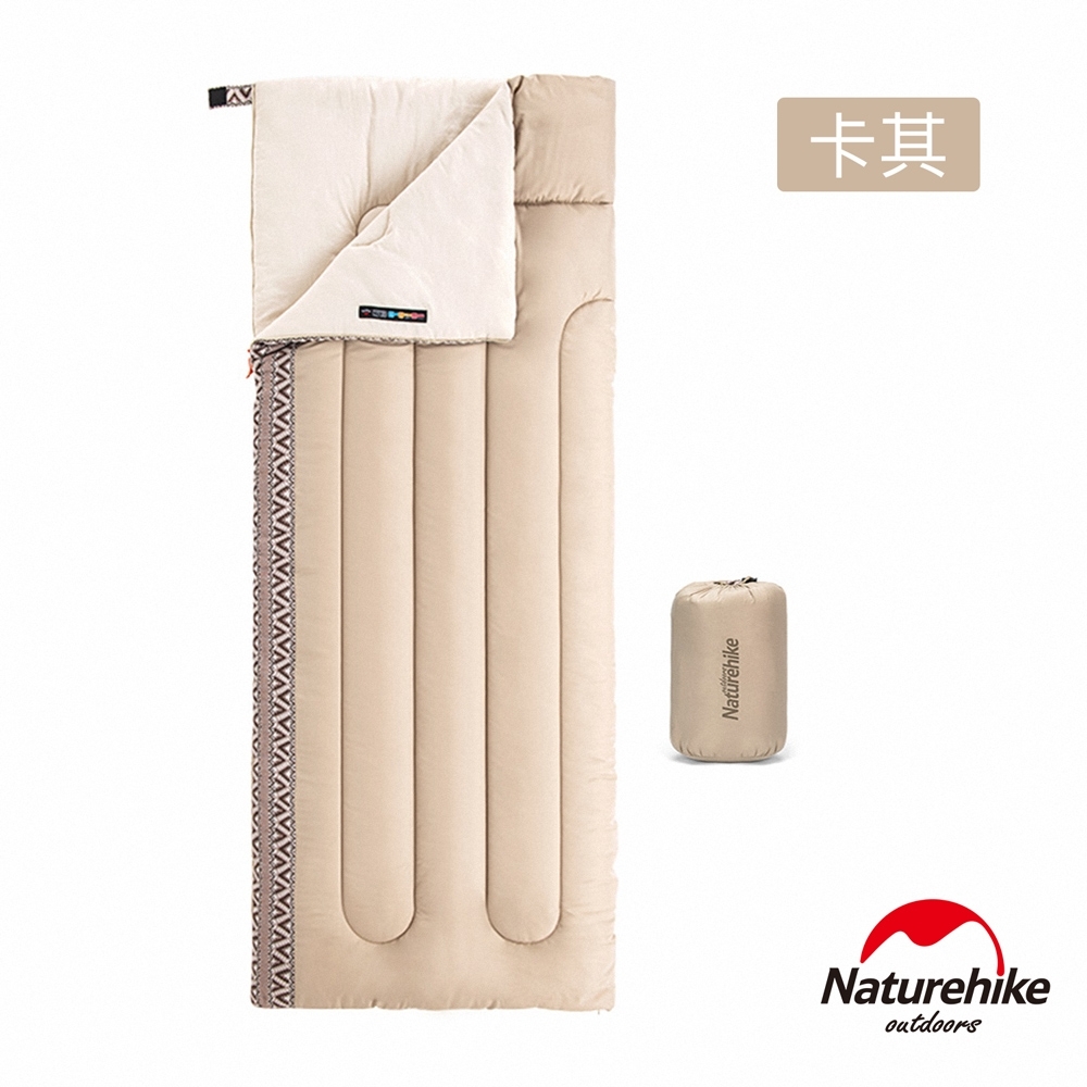 Naturehike L150質感圖騰透氣可機洗信封睡袋 標準款-急-卡其