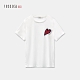 JESSICA RED - 白色鑽石裝飾愛心圓領短袖T恤 product thumbnail 1