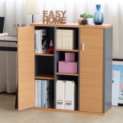 【EASY HOME】加厚九格雙門收納書櫃-87.2*29.5*93.6CM-DIY