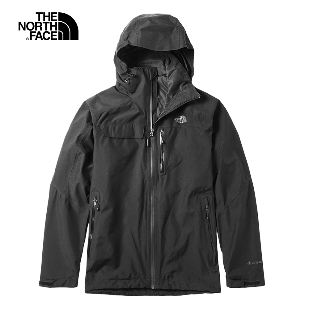 The North Face北面男款黑色防水透氣戶外衝鋒衣｜49B6JK3