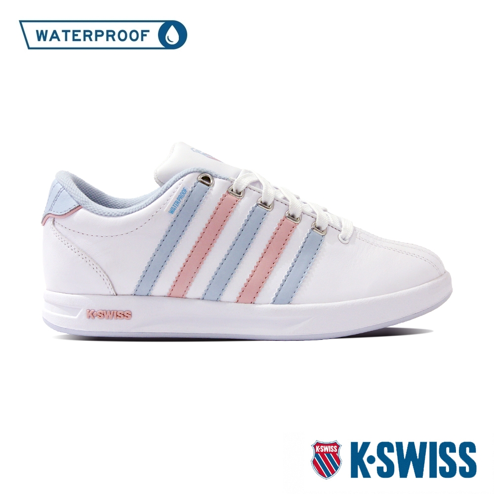 K-SWISS Court Pro WP防水運動鞋-女-白/粉藍/粉紅