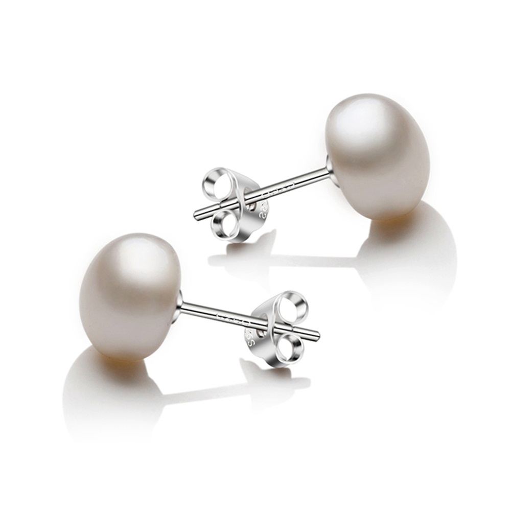 米蘭精品 925純銀耳環-氣質珍珠簡約耳環