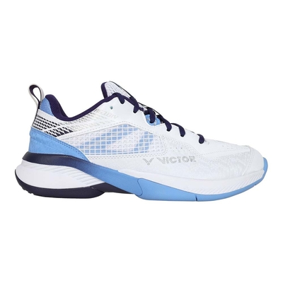 VICTOR 男羽球鞋-訓練 運動 羽毛球 U型楦 勝利 A610IV-AF 白墨藍銀