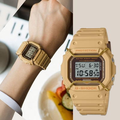 CASIO 卡西歐 G-SHOCK 大地色系啞光金屬電子錶 送禮推薦 DW-5600PT-5