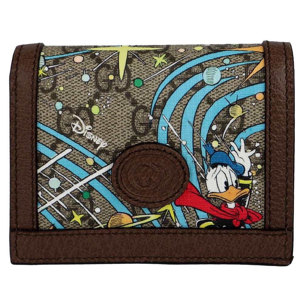 GUCCI Disney 唐老鴨 防水帆布名片式短夾