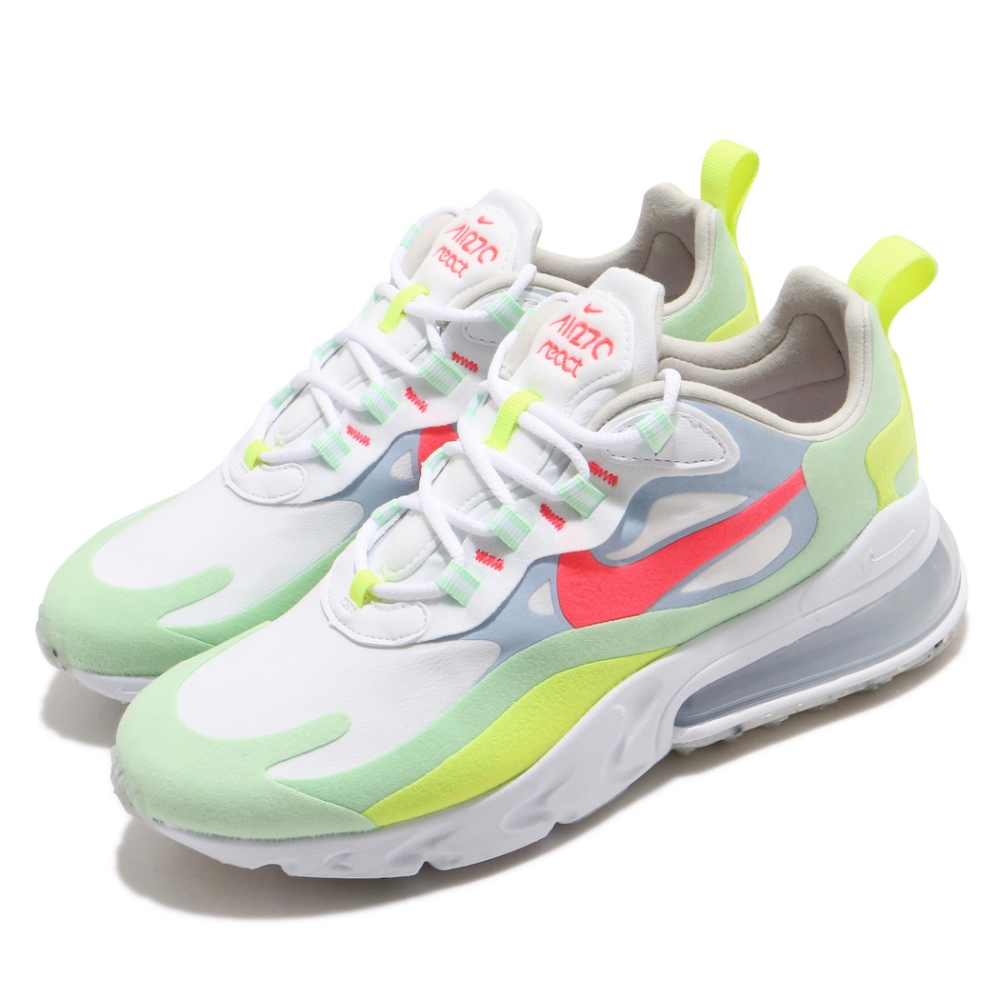 Nike 休閒鞋 Air Max 270 React 女鞋 氣墊 舒適 避震 簡約 球鞋 穿搭 白 紅 DB5927161