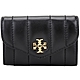 TORY BURCH Kira 雙T絎縫納帕皮革釦式卡片夾/零錢包(黑色) product thumbnail 1