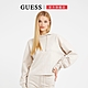 【GUESS】素面俐落剪裁長袖帽T-白 product thumbnail 1