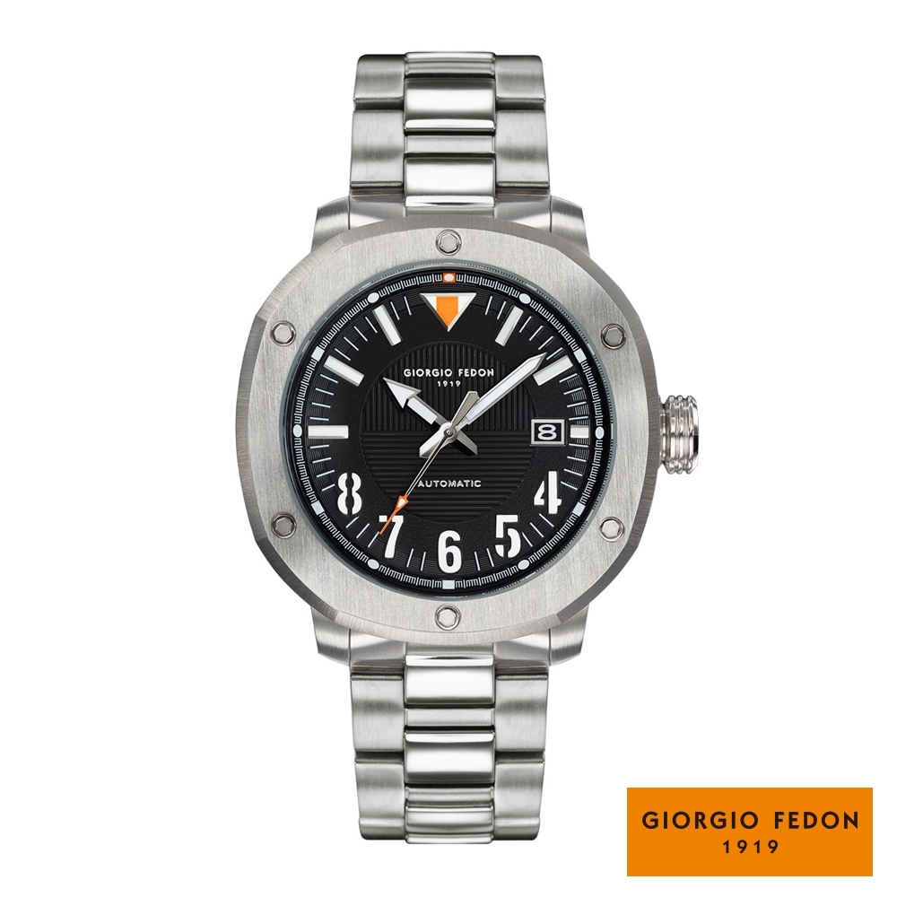 GIORGIO FEDON 1919 運動時計系列  機械錶 不銹鋼帶-白鋼/45mm(GFBE004)