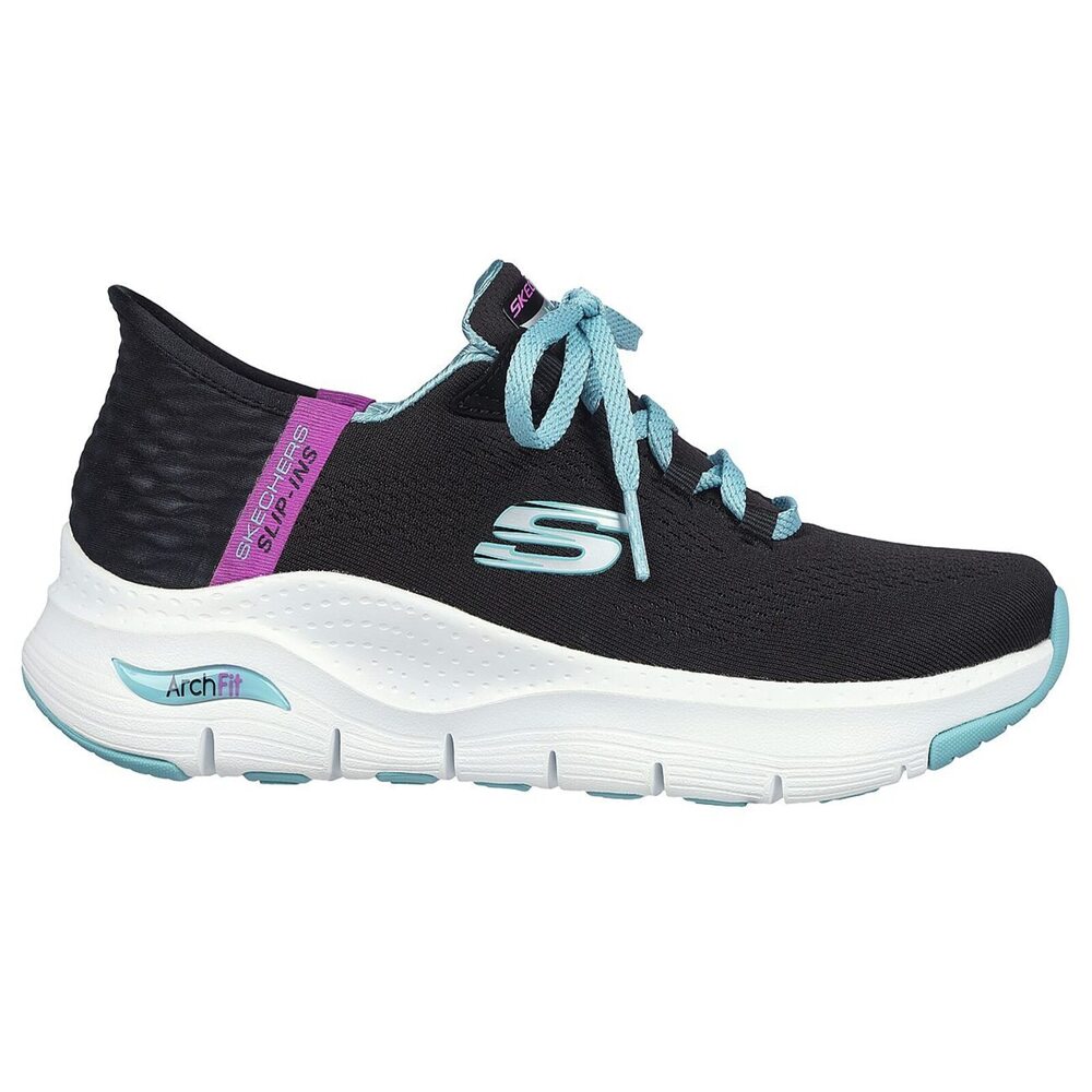 Skechers Arch Fit [149568BKMT] 女 健走鞋 運動 休閒 輕量 避震 瞬穿 舒適 黑藍紫