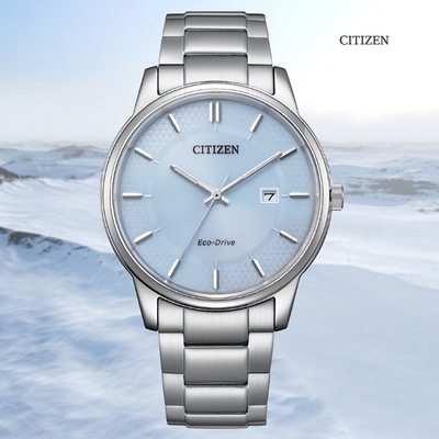 CITIZEN 星辰 PAIR 光動能 日系簡約 大三針潮男腕錶-冰雪藍40mm(BM6978-77L)