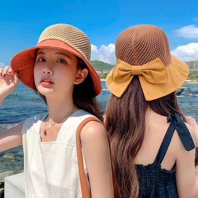 韓版編織鏤空沙灘帽