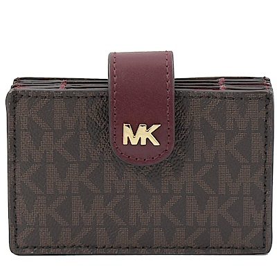 MICHAEL KORS MONEY PIECES經典PVC風琴式卡片夾(深咖紅)