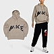 Nike 帽T NSW Hoodie 棕 咖啡 女款 格紋 連帽 上衣 長袖 寬鬆 FV3977-247 product thumbnail 1