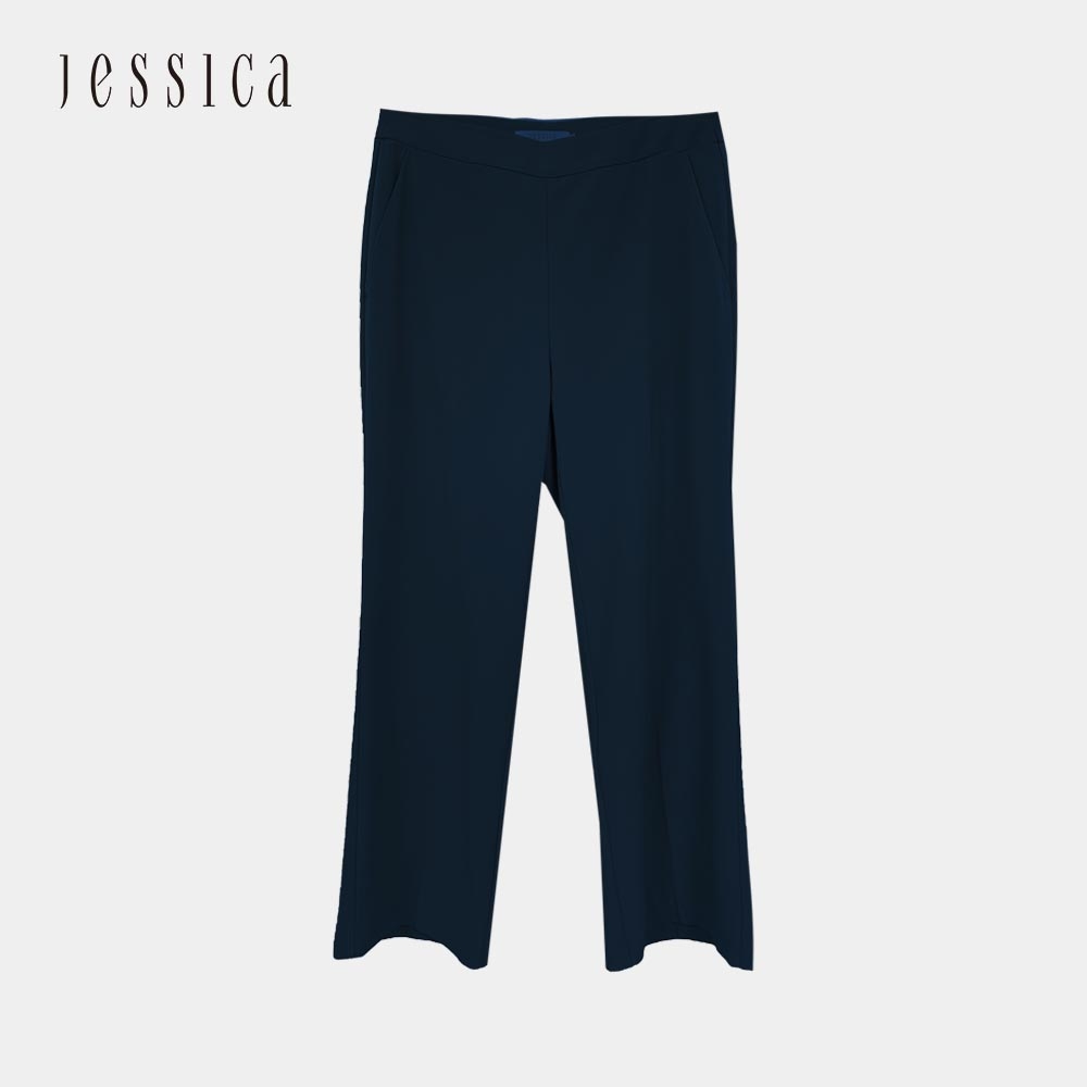 JESSICA - 舒適優雅百搭修身窄腳長褲214124（藍）