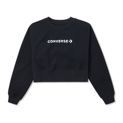 CONVERSE STRIP WORDMARK CREW 圓領套頭衫 女 黑色 10023978-A01