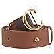 CHLOE  Ceinture 經典 LOGO扣式簡約寬版素色小牛皮皮帶(栗棕) product thumbnail 1