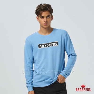 BRAPPERS 男款 經典方框logo印花T恤-天空藍