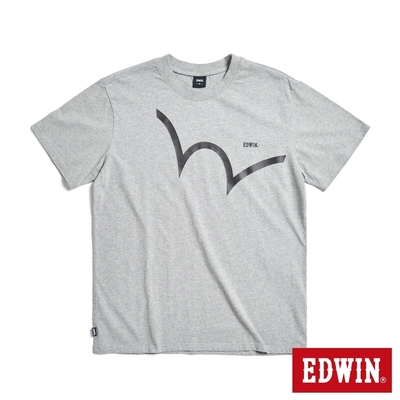 EDWIN 溫度變色W LOGO短袖T恤-男-麻灰色