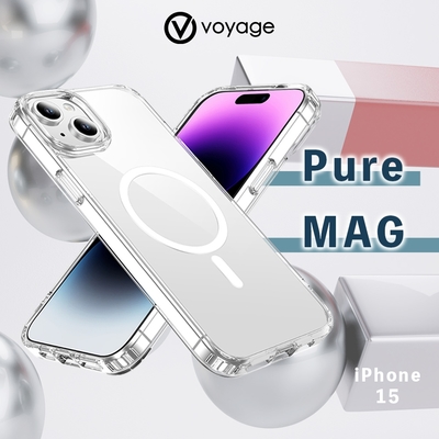 VOYAGE 抗摔防刮保護殼-Pure MAG-透明-iPhone 15 (6.1 )