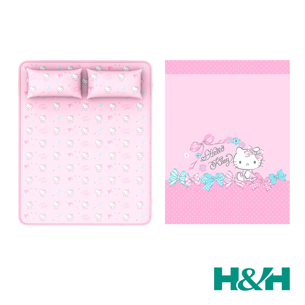 H&H南良 Hello Kitty 麥卡MICAX冰舒涼感被墊組-單人