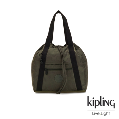 Kipling 迷彩緞灰兩用側背後背包-小-ART BACKPACK S
