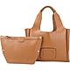 HOGAN H-Bag 中型 可拆內袋錘紋牛皮手提托特包(棕色) product thumbnail 1
