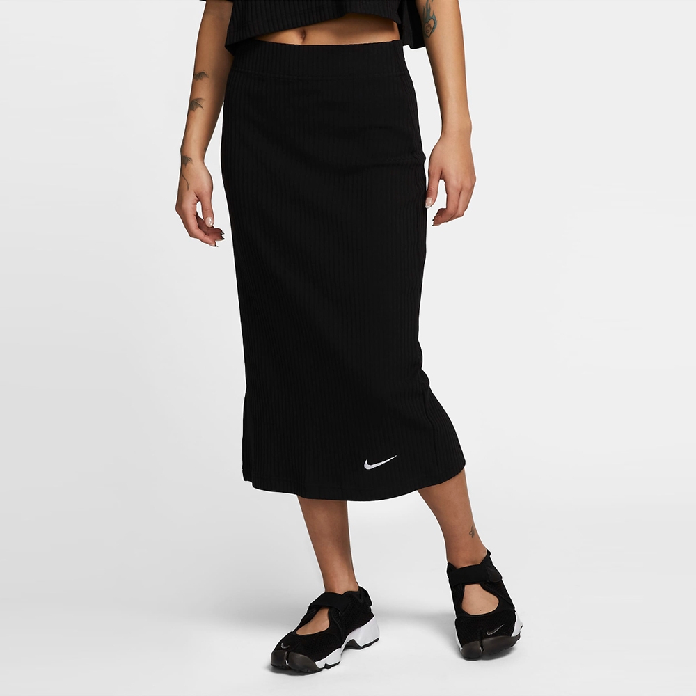 NIKE 裙子 女款 長裙 針織 黑 DV7957010 AS W NSW RIB JRSY SKIRT